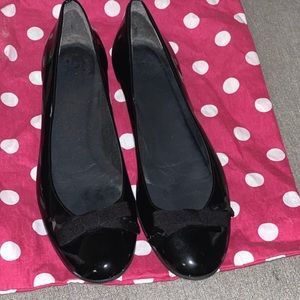 Stuart Weitzman black patent ballet flats
